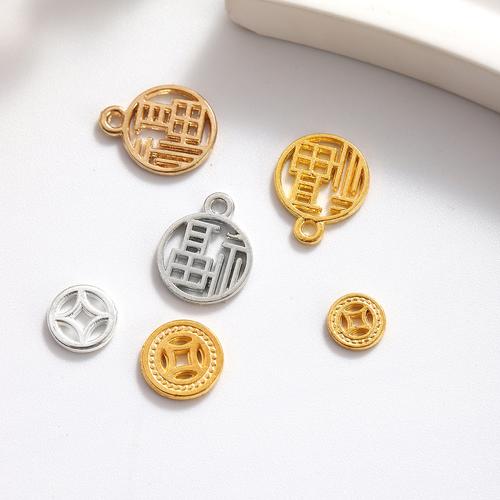 国风金银福字吊坠 手链手串圆形小吊牌 diy串珠编绳手工饰品材料